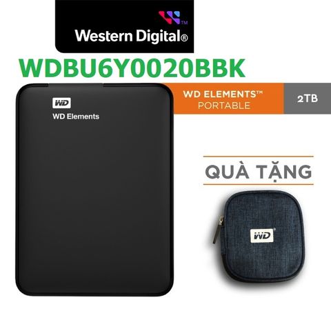 Ổ Cứng Di Động WD Elements 2TB / 3TB / 4TB USB 3.0 2.5 Inch (Đen) - Hàng Chính Hãng Trôi bảo hành Fullbox Kèm Bao Đựng Đa Năng