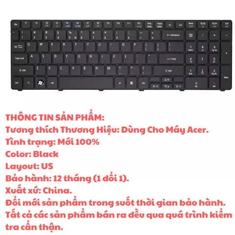 SALE - Bàn phím laptop Acer Aspire 5810 5810T 5810TG 5820 5820T 5820TG E1-531 E1-521 5738 5253 5536 5740 5742 5750 E1-571 5745G