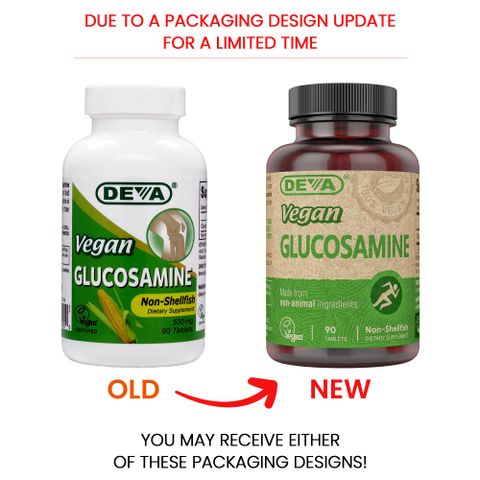 Viên uống bổ xương khớp Glucosamine Thuần Chay DEVA - Hỗ trợ phục hồi sụn khớp, giảm đau sưng, 90 viên Mỹ