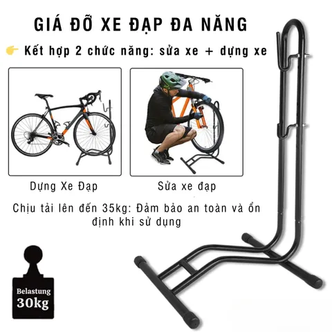 Giá Đỡ Xe Đạp Đa Năng PÊ Đan - Kệ Dựng Xe Đạp Thiết Kế Chữ L, Chắc Chắn, Tiện Lợi Cho Xe Đạp 12-29 Inch, Sửa Chữa và Trưng Bày