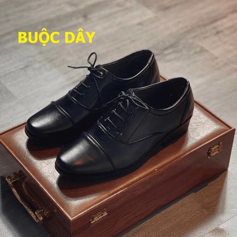 Giày Da Nam Dáng Tây Buộc Dây Cao Cấp - Đế Khâu Bền Bỉ, Phong Cách Trung Niên Thích Hợp Văn Phòng