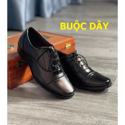 Giày Da Nam Dáng Tây Buộc Dây Cao Cấp - Đế Khâu Bền Bỉ, Phong Cách Trung Niên Thích Hợp Văn Phòng