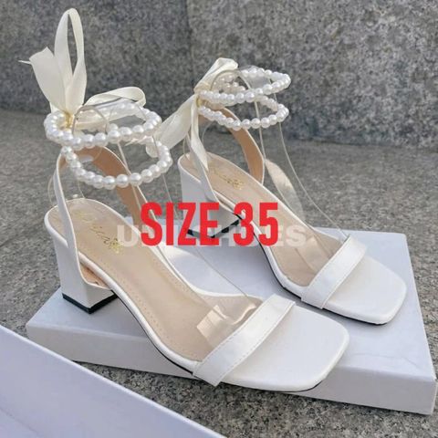 Giày Sandal Cao Gót 7 Phân Nữ Đế Vuông Thắt Cột Nơ Quai - Phong Cách Thời Trang Nữ Siêu Hot, Dễ Dàng Kết Hợp Với Đồ Dự Tiệc