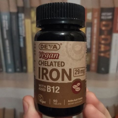Viên Bổ Sung Sắt Chelated thuần chay DEVA 90 viên - Hỗ trợ Sức Khỏe cho Người Ăn Chay - Chứa Vitamin B12 cao