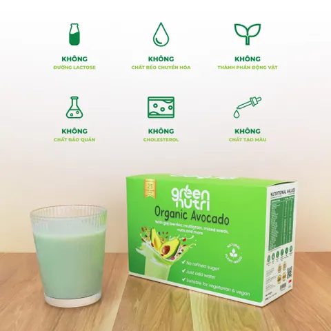 Sữa Hạt Ngũ Cốc Organic Avocado 625g - Thức Uống Thiên Nhiên Có BCAAs, Dinh Dưỡng Cho Sức Khỏe, Duy Trì Khối Cơ