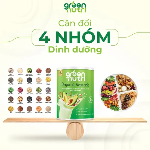 Sữa Hạt Ngũ Cốc Organic Avocado Green Nutri 750g - BCAAs Duy Trì Sức Khỏe Khối Cơ, Thuần Chay, Nhập Khẩu Malaysia