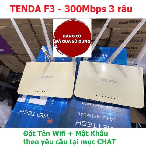 Bộ Phát Wifi Tenda F3 300Mbps - Router Không Dây 3 Râu - Sử Dụng Đã Qua - Hướng Dẫn Cài Đặt Tiếng Việt Kèm Theo