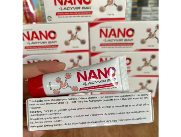 Gel Bôi Nano Acyvir Bạc - Hỗ Trợ Mau Lành Vết Thương, Giảm Thâm, Ngăn Ngừa Sẹo, Dành Cho Trẻ Em Và Người Lớn - Hàng Date Mới