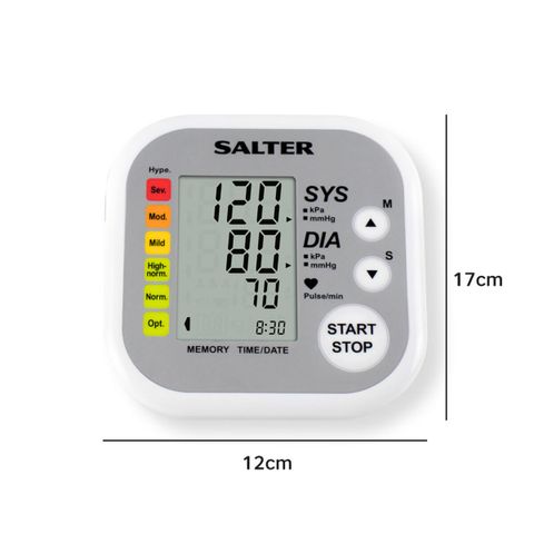 Máy đo huyết áp bắp tay điện tử Salter GB-BPA9201EU - Công nghệ Smart Measure, Bộ nhớ 120 kết quả, Phát hiện nhịp tim không đều
