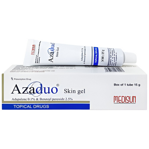 Gel Trị Mụn Trứng Cá Nhẹ Azaduo 15g - Giảm Viêm, Ngăn Ngừa Mụn Mới Từ Medisun