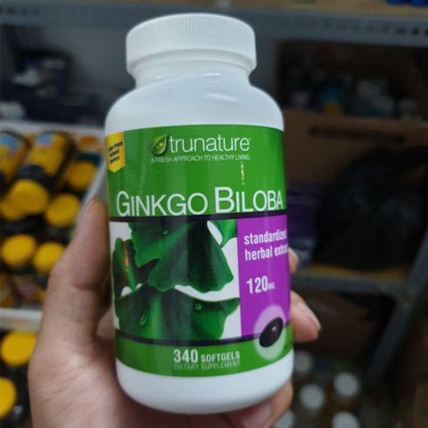 Viên uống bổ não Ginkgo Biloba Trunature 120mg - Tăng cường trí nhớ, cải thiện chức năng não - 340 viên Mỹ