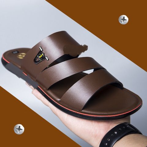 Dép da nam cao cấp thật, đế cao su bền - Sandal quai hậu thời trang trẻ trung, phong cách hiện đại cho phái mạnh