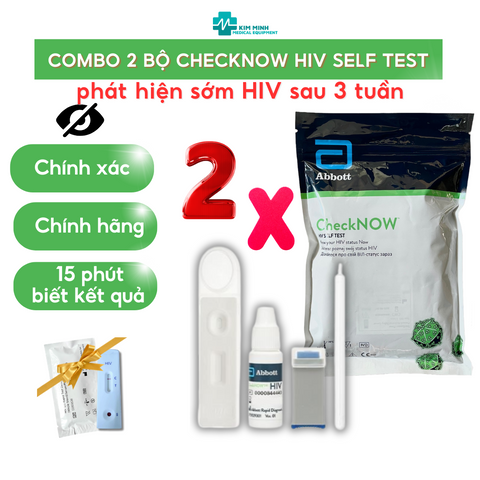 Combo 2 Bộ Test Phát Hiện Sớm HIV Checknow - Kiểm Tra Tình Trạng Sức Khỏe Tại Nhà - Thương Hiệu Chính Hãng Abbott