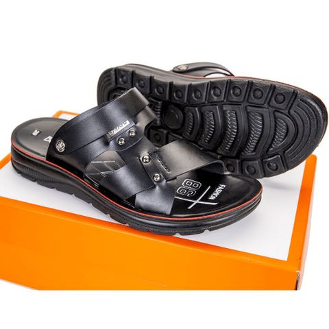 Dép Sandal Nam Cao Cấp Da Mềm Mại Đế Cao Su Đúc Tăng Cao 3,8cm Mã TH02 - Thời Trang Dễ Phối Đồ Đi Học Đi Chơi