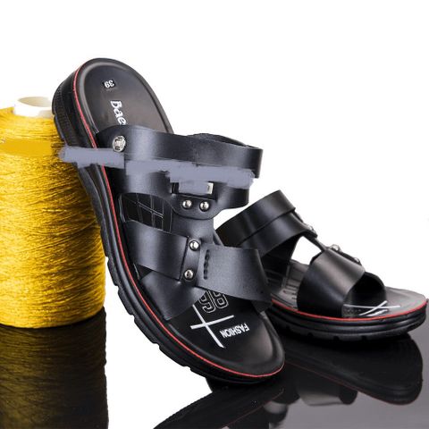 Dép Sandal Nam Cao Cấp Da Mềm Mại Đế Cao Su Đúc Tăng Cao 3,8cm Mã TH02 - Thời Trang Dễ Phối Đồ Đi Học Đi Chơi