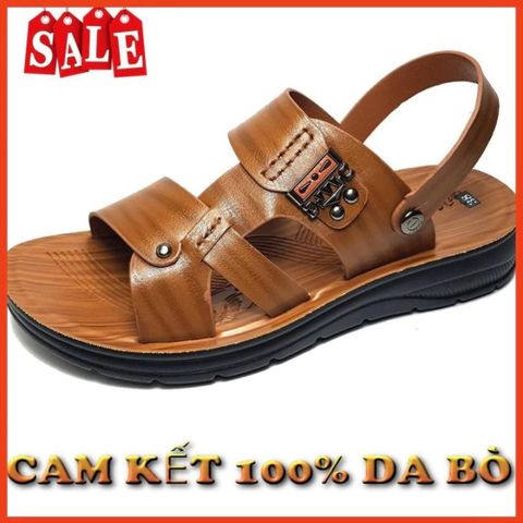 Dép nam da bò đế đúc siêu bền thời trang mới - Đẹp, êm ái, mẫu hot trend, nhiều màu sắc, size 38-43, phù hợp đi chơi