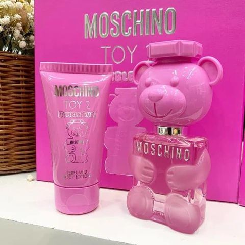 Bộ Nước Hoa Nữ Moschino Toy2 Bubble Gum EDT 30ml + Lotion 50ml - Hương Ngọt Ngào, Thiết Kế Dễ Thương, Quà Tặng Tuyệt Vời