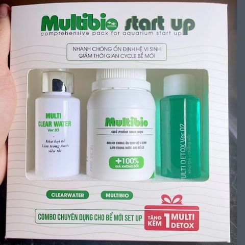 Combo Multibio START UP - Bộ sản phẩm xử lý nước cho bể cá mới, khởi tạo vi sinh và làm trong nước, an toàn cho cá cảnh.