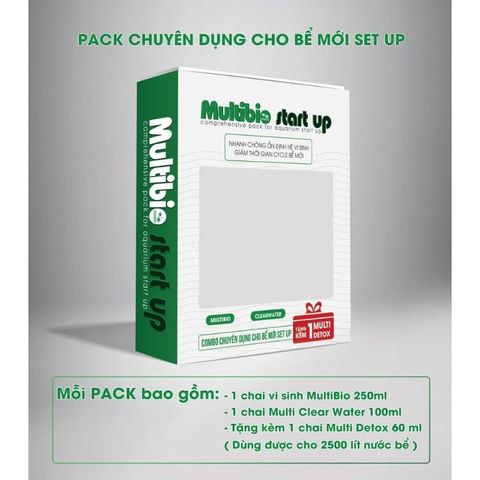 Combo Multibio START UP - Bộ sản phẩm xử lý nước cho bể cá mới, khởi tạo vi sinh và làm trong nước, an toàn cho cá cảnh.