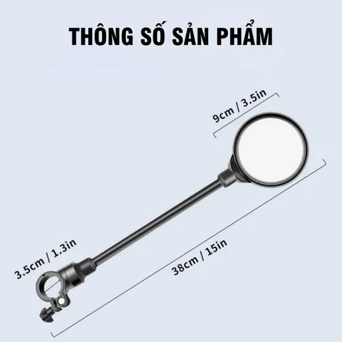 Gương Chiếu Hậu Xe Đạp PÊ ĐAN Siêu HD, Điều Chỉnh Ống Kính, Góc Nhìn Rộng, Gương Cầu Lồi, Phụ Kiện Xe Đạp Thể Thao
