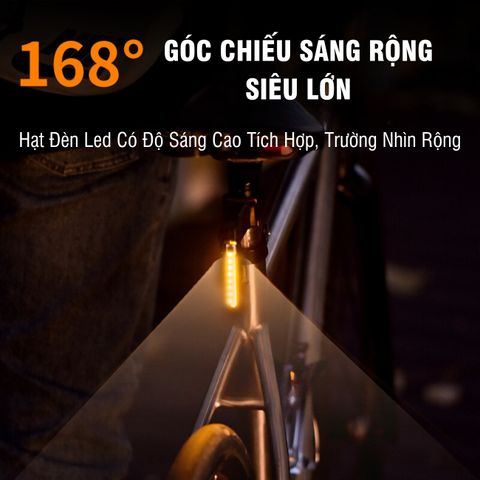 Đèn Hậu Xe Đạp PÊ ĐAN Siêu Sáng Chống Nước với 4 Chế Độ Sáng - Đèn Cảnh Báo Ban Đêm cho Xe Đạp, An Toàn Khi Đi Đêm