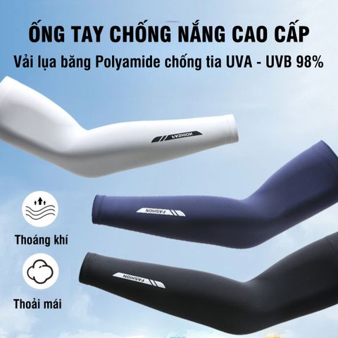 Ống Tay Dài Chống Nắng PÊ ĐAN UPF50+ - Găng Tay Thể Thao Chất Liệu Lụa Băng Chống UV 98%, Thời Trang Nam Nữ, Dùng Đi Ngoài Trời