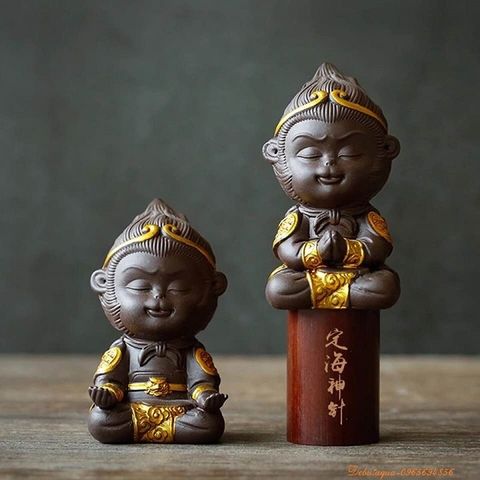 Tượng Tôn Ngộ Không Gốm Mini - Trang Trí Cá Cảnh, Quà Tặng Độc Đáo Cho Người Thân, Yêu Thích Văn Hóa Phương Đông