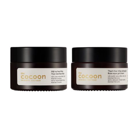 Bộ Đôi Cocoon Dưỡng Ẩm Mặt Nạ & Kem Từ Hoa Hồng - Giữ Ẩm Sâu, Chống Oxy Hóa, Phục Hồi Da Mịn Màng 30ml