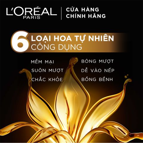 Dầu Gội L'Oreal Elvive Tinh Dầu Hoa Tự Nhiên 650ml - Phục Hồi Tóc Khô Xơ, Nuôi Dưỡng Suôn Mượt, Hương Thơm Dễ Chịu