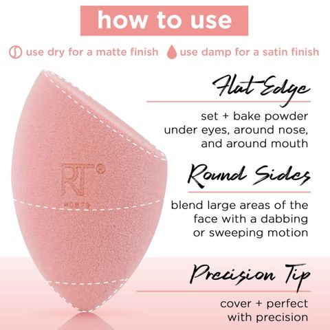 Mút Tán Phấn Phủ Real Techniques Miracle Powder Sponge - Chất Liệu Bông Nhẹ, Tán Đều Không Vón Cục, Trang Điểm Hoàn Hảo