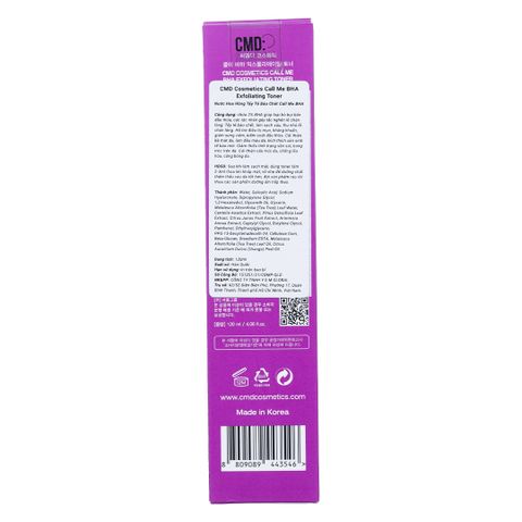Nước Hoa Hồng CMD Cosmetics 120ml - Tẩy Tế Bào Chết Hóa Học, Giúp Sạch Da, Cấp Ẩm, Phù Hợp Mọi Loại Da