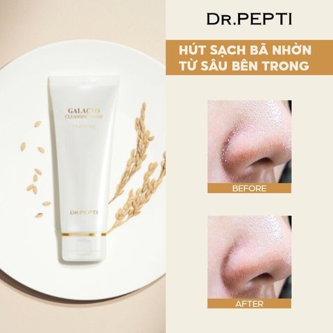 Sữa Rửa Mặt Dưỡng Ẩm Sáng Da Dr.Pepti+ Galacto Cleansing Foam 110ml - Làm Sạch Sâu, Ngăn Ngừa Mụn, Dưỡng Ẩm Cho Mọi Loại Da