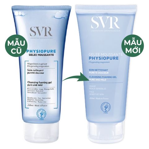 Sữa Rửa Mặt Dạng Gel SVR Physiopure Gelee Moussante cho Da Nhạy Cảm - Làm Sạch Dịu Nhẹ, Giữ Ẩm, Phù Hợp Trẻ Sơ Sinh 55ml/200ml