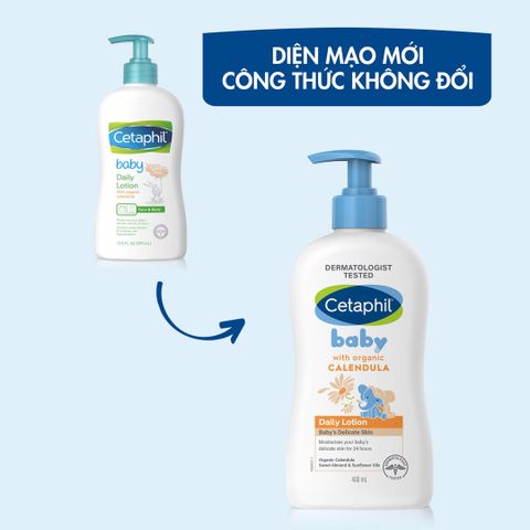 Sữa Dưỡng Ẩm Cetaphil Baby 400ml - Tinh Chất Hoa Cúc Dưỡng Da Nhạy Cảm, Cấp Ẩm Hiệu Quả Cho Bé, An Toàn Với Da Mỏng Manh