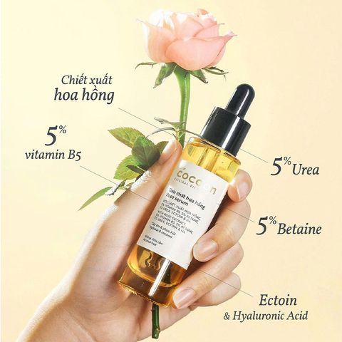 Serum Thẩm Thấu Cấp Nước & Cấp Ẩm Sâu 30ml Từ Hoa Hồng Cocoon - Dưỡng Da Phục Hồi, Giữ Ẩm, Phù Hợp Mọi Loại Da