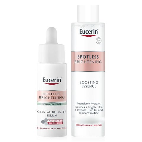 Combo Serum Eucerin Spotless Brightening và nước dưỡng Eucerin Boosting Essence