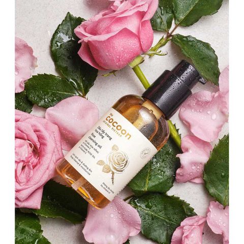 Dầu Tẩy Trang Cocoon Chiết Xuất Hoa Hồng 140ml - Rose Cleansing Oil Dưỡng Ẩm Sâu, Làm Sạch Da Mềm Mịn, Phù Hợp Mọi Loại Da