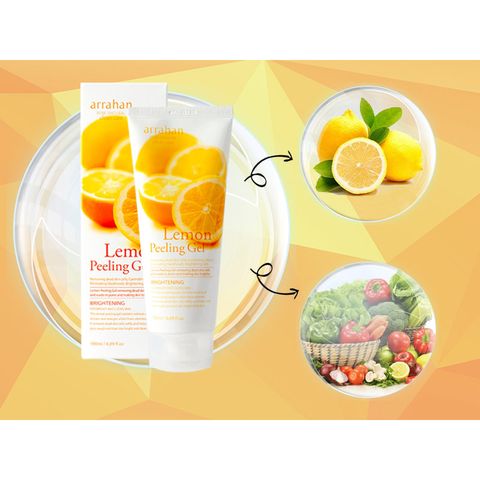 Gel Tẩy Tế Bào Chết Arrahan 180ml - Peeling Gel Từ Thiên Nhiên Hương Chanh, Tái Tạo Da Sáng Mịn, Phù Hợp Mọi Loại Da