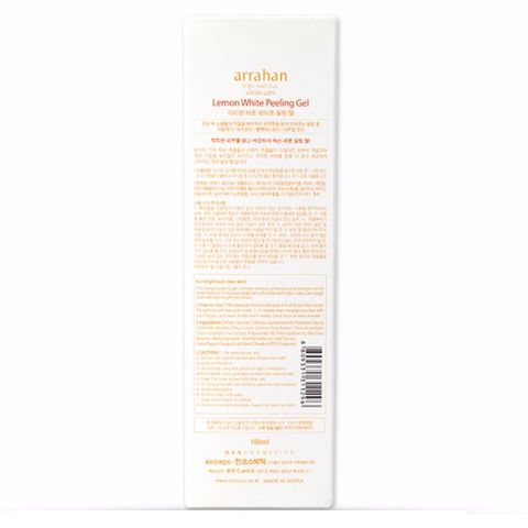 Gel Tẩy Tế Bào Chết Arrahan 180ml - Peeling Gel Từ Thiên Nhiên Hương Chanh, Tái Tạo Da Sáng Mịn, Phù Hợp Mọi Loại Da
