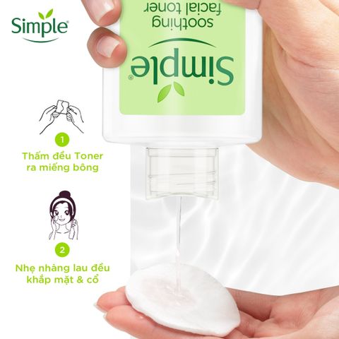 Nước Hoa Hồng Simple Làm Dịu Da Nhạy Cảm 200ml - Toner Cấp Ẩm Từ Thương Hiệu Anh Quốc, Không Chứa Cồn, Phù Hợp Mọi Loại Da