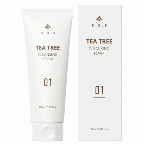 Sữa Rửa Mặt S.O.B Tea Tree Cleansing Foam 150ml - Làm Sạch Sâu và Giảm Mụn, Phù Hợp Cho Da Nhạy Cảm, Chiết Xuất Tự Nhiên