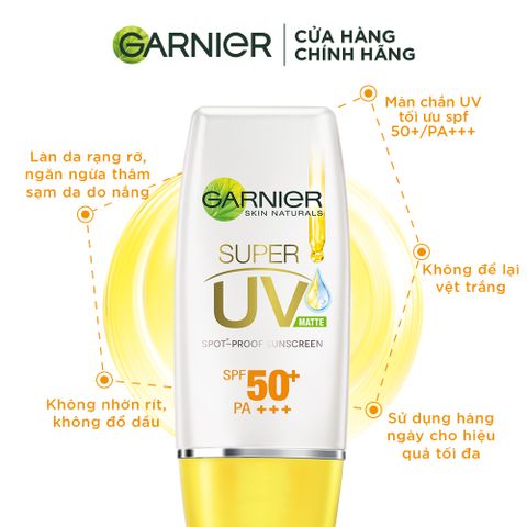 Kem Chống Nắng Garnier Lành Da 30ml - SPF50 PA+++ Dưỡng Sáng, Kiềm Dầu, Vitamin C & E - Bảo Vệ Tối Ưu Cho Da