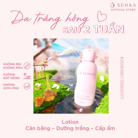 Nước Dưỡng Da Senka Aqua Bright 200ml - Lotion Chăm Sóc Sáng Mịn, Mờ Thâm Nám, Công Nghệ Natu-ence Shiseido Nhật Bản