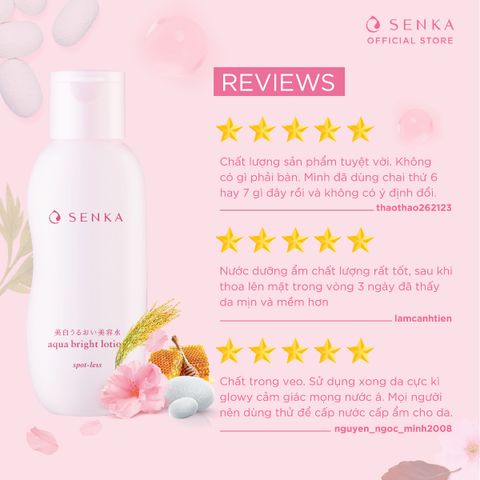 Nước Dưỡng Da Senka Aqua Bright 200ml - Lotion Chăm Sóc Sáng Mịn, Mờ Thâm Nám, Công Nghệ Natu-ence Shiseido Nhật Bản