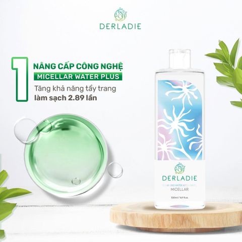 Nước Tẩy Trang Derladie Chiết Xuất Cây Phỉ 500ml - Làm Sạch Da, Ngừa Mụn, Dưỡng Ẩm, Phù Hợp Mọi Loại Da, Không Kích Ứng