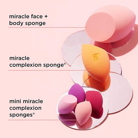 Set 4 Mút Trang Điểm Mini Real Techniques - Miracle Complexion Sponges Đa Năng, Dễ Dàng Mang Theo Du Lịch, Lớp Nền Mịn Màng