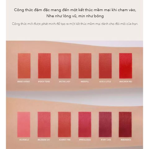 Son kem lì 3CE Cloud Lip Tint 4g - Chất son mịn nhẹ như mây, bền màu, tự nhiên, phù hợp cho makeup hàng ngày