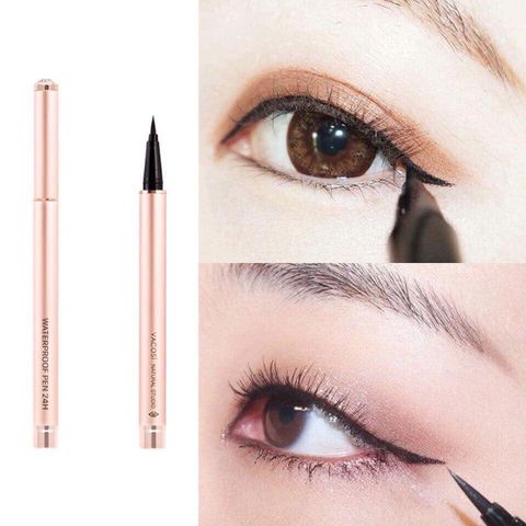 Bút Kẻ Mắt Nước Vacosi 24h Waterproof Pen (Rose Gold) - Chống Thấm Nước, Đầu Bút Siêu Mảnh 0.05mm, Lâu Trôi, Dành Cho Makeup Artist