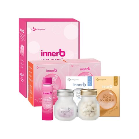 Combo InnerB Chăm Sóc Da Căng Mịn Đàn Hồi 4 Món - Nước Uống Collagen Vitamin C và Thực Phẩm Bảo Vệ Da Sáng Mịn Từ Hàn Quốc