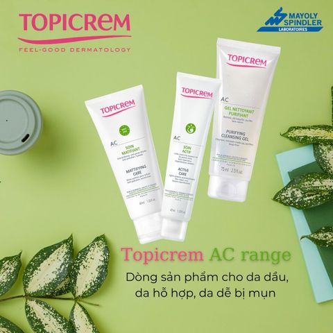 Kem Dưỡng Giảm Mụn Topicrem AC Active Care 40ml - Dưỡng Ẩm, Làm Dịu Da Mụn, Thích Hợp Cho Da Nhạy Cảm